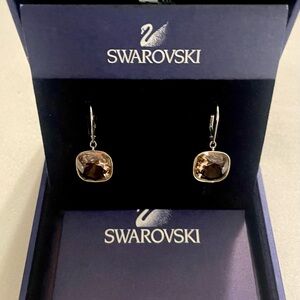 Swarovski Night Time Vintage Rose Rhodium Plated Pierced Earrings